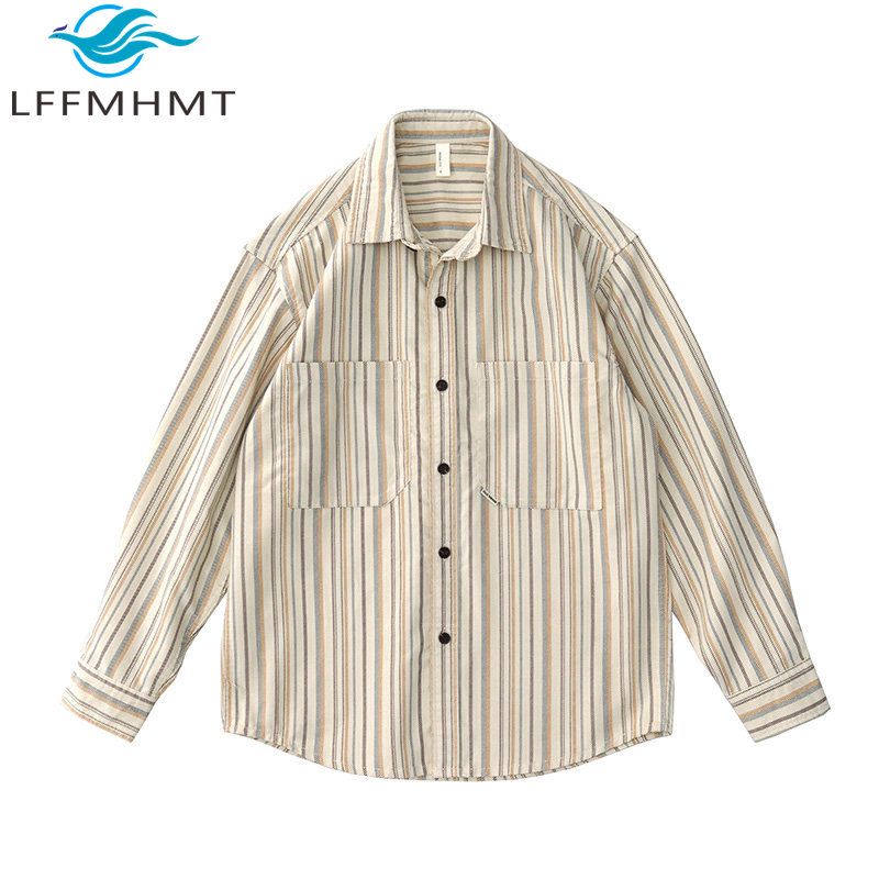 Corduroy Button Up Shirt Men - Camisa de manga larga para hombre,