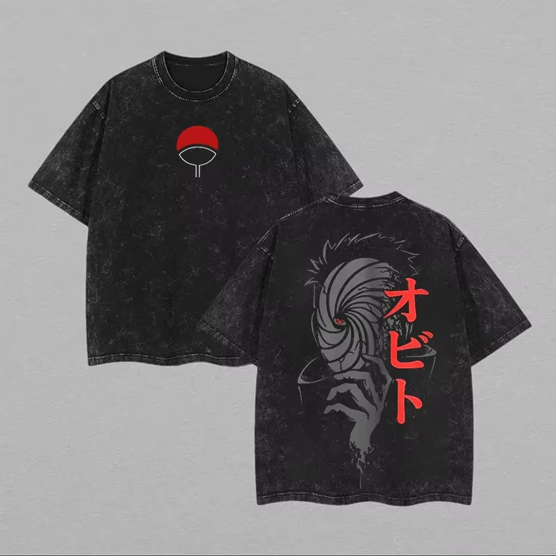 Camiseta de Hombre Naruto Obit - Acid Wash Vintage Graphic T Shirt reseña y precio
