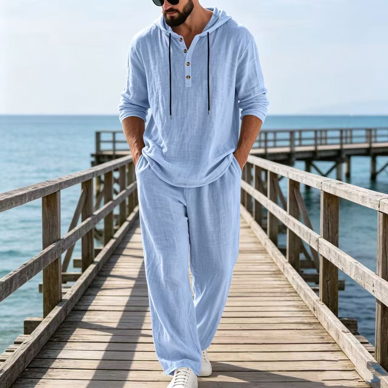 Traje Casual de Lino para Homb - Mens Linen Shirt Long Sleeve reseña y precio