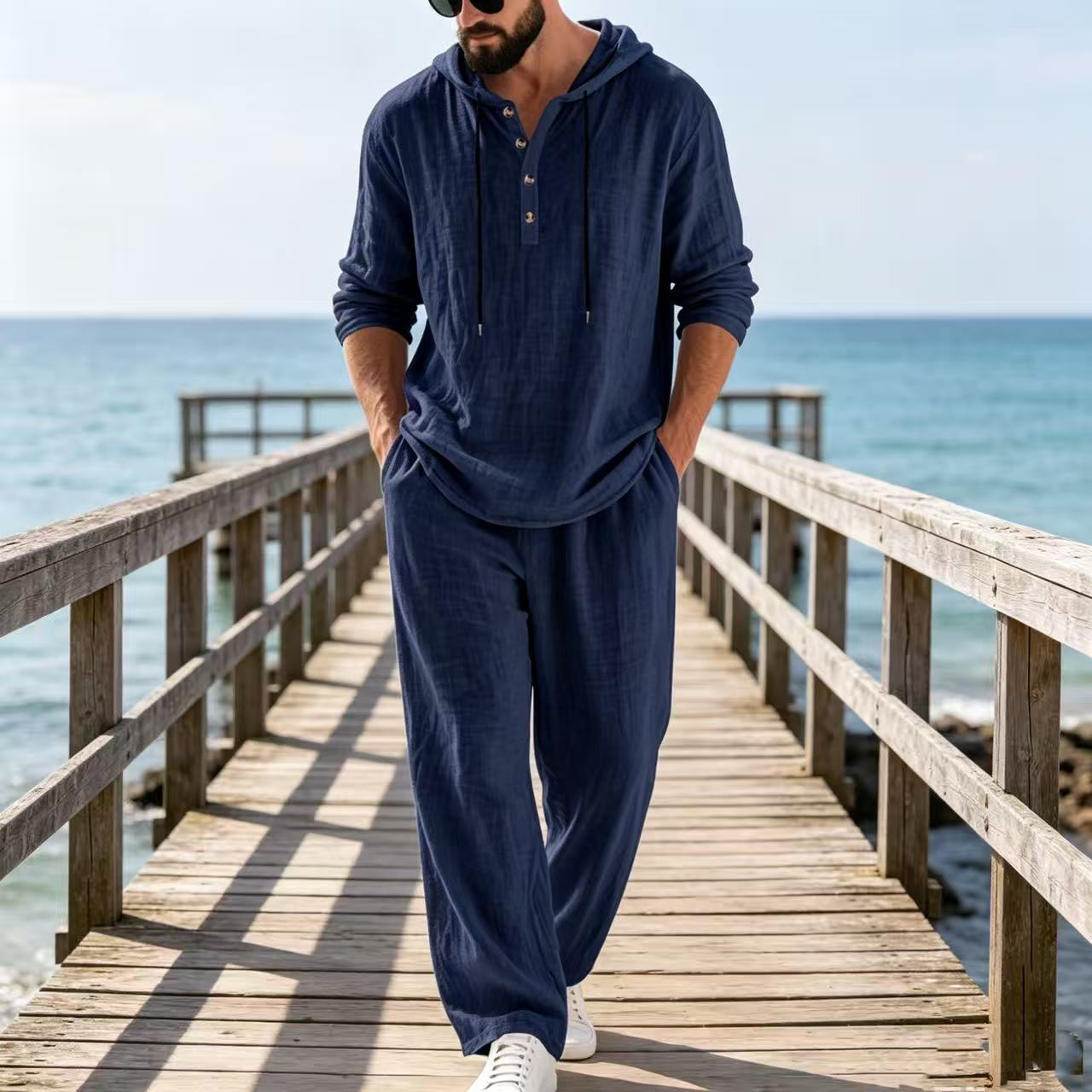 Traje Casual de Lino para Homb - Mens Linen Shirt Long Sleeve reseña y precio