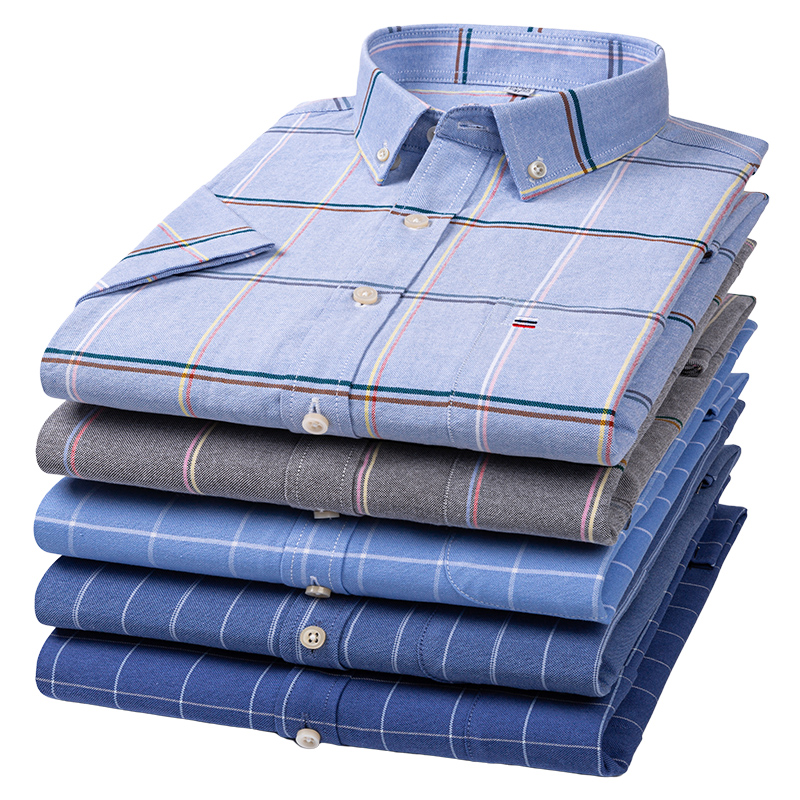 Camisa de manga corta de calid - Oxford Cotton Casual Shirt Business reseña y precio