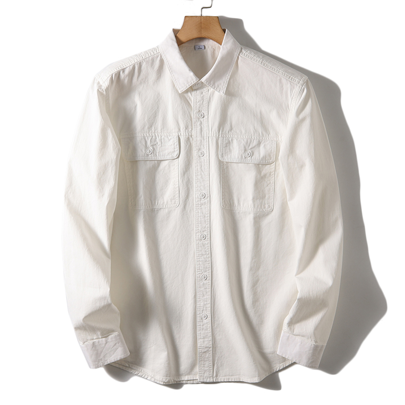 Camisa de manga larga con dobl - Oxford Cotton Casual Shirt Business reseña y precio