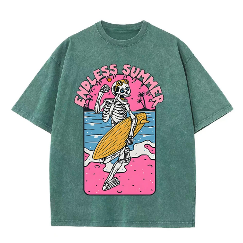 Camiseta Oversize Unisex Negra - Acid Wash Vintage Graphic T Shirt reseña y precio