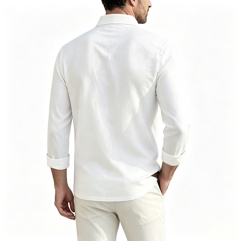 Camisa de manga larga de lino  - Mens Linen Shirt Long Sleeve reseña y precio
