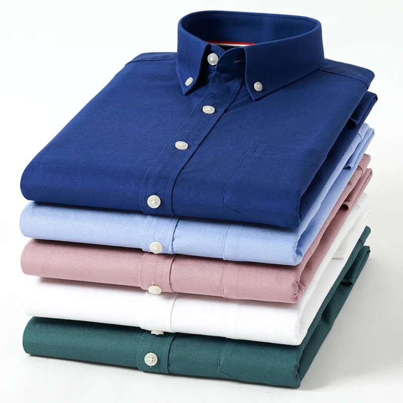 Camisas de algodón puro Oxford - Oxford Cotton Casual Shirt Business reseña y precio