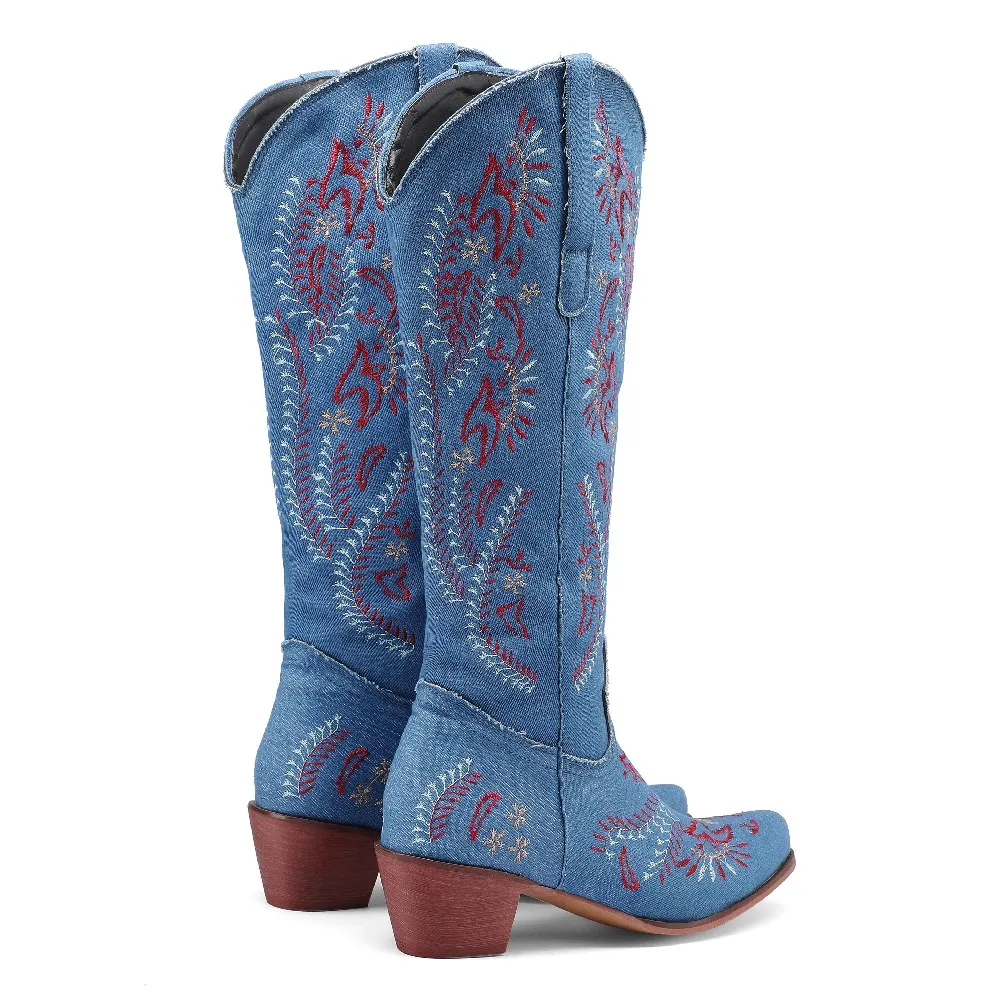 Botas vaqueras azules de vaque - Jeans reseña y precio